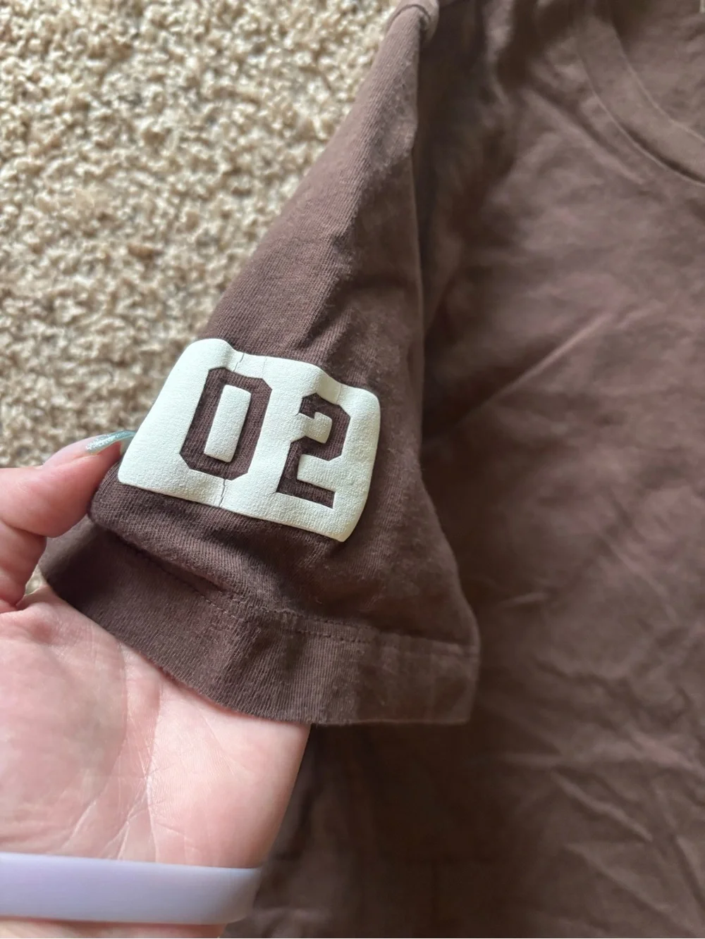 True Religion Brown Graphic Tee with Cream Accents